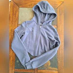 Hollister Light Navy Blue Cropped Zip-Up Sweatshirt